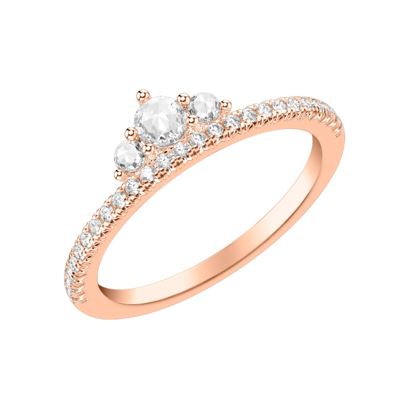 Artcarved Bridal Mounted with Side Stones Contempory Anniversary Band 14K Rose Gold