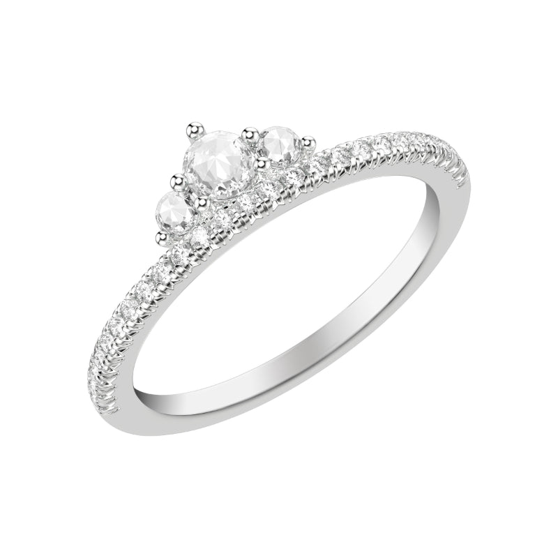 Artcarved Bridal Mounted with Side Stones Contempory Anniversary Band 14K White Gold