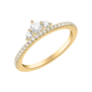 Artcarved Bridal Mounted with Side Stones Contempory Anniversary Band 18K Yellow Gold