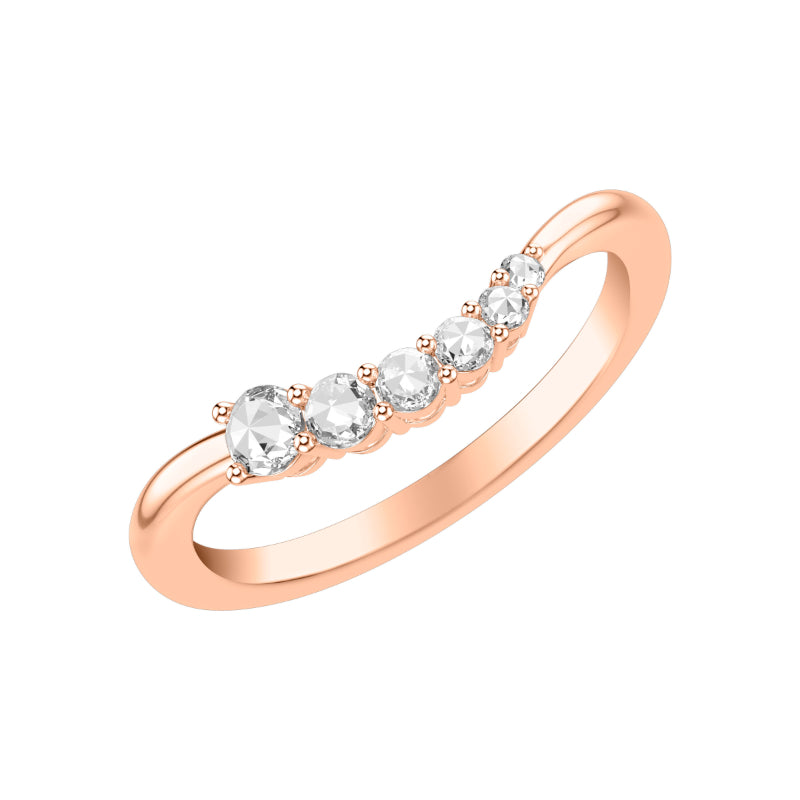 Artcarved Bridal Mounted with Side Stones Contempory Anniversary Band 18K Rose Gold