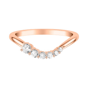 Artcarved Bridal Mounted with Side Stones Contempory Anniversary Band 14K Rose Gold