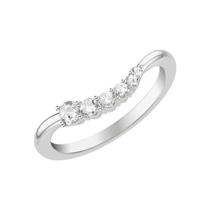 Artcarved Bridal Mounted with Side Stones Contempory Anniversary Band 14K White Gold