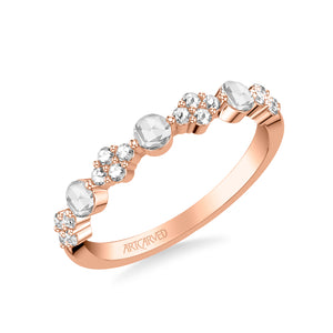 Artcarved Bridal Mounted with Side Stones Contemporary Diamond Anniversary Band 14K Rose Gold