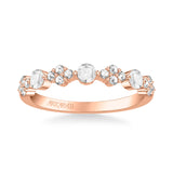 Artcarved Bridal Mounted with Side Stones Contemporary Diamond Anniversary Band 14K Rose Gold