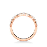 Artcarved Bridal Mounted with Side Stones Contemporary Diamond Anniversary Band 14K Rose Gold