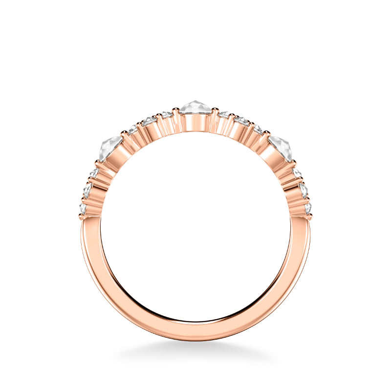 Artcarved Bridal Mounted with Side Stones Contemporary Diamond Anniversary Band 14K Rose Gold