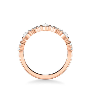 Artcarved Bridal Mounted with Side Stones Contemporary Diamond Anniversary Band 14K Rose Gold