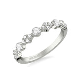 Artcarved Bridal Mounted with Side Stones Contemporary Diamond Anniversary Band 14K White Gold