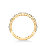 Artcarved Bridal Mounted with Side Stones Contemporary Diamond Anniversary Band 14K Yellow Gold