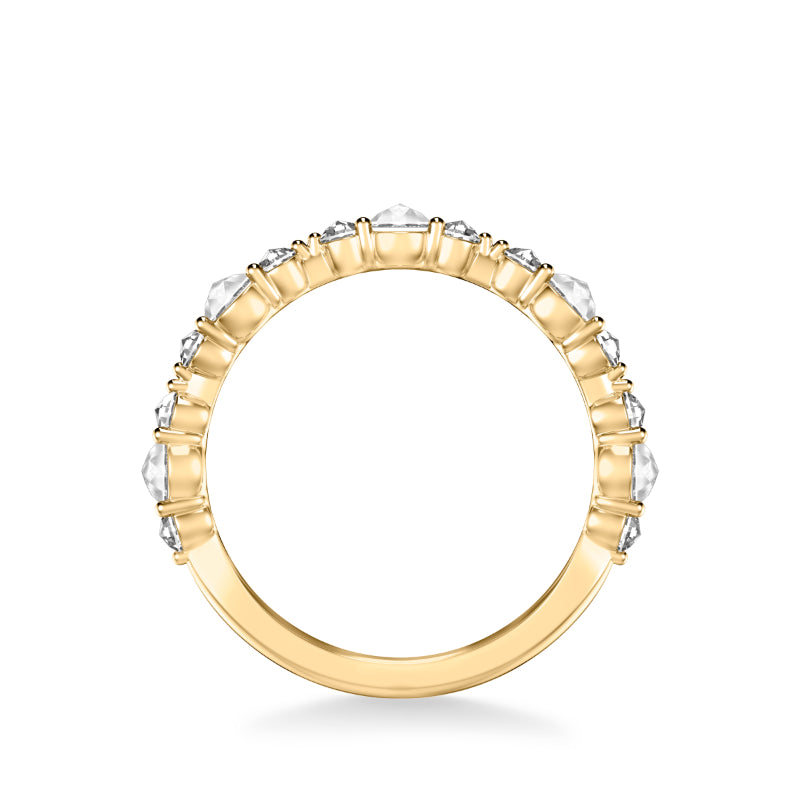 Artcarved Bridal Mounted with Side Stones Contemporary Diamond Anniversary Band 14K Yellow Gold