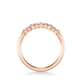 Artcarved Bridal Mounted with Side Stones Contemporary Diamond Anniversary Band 14K Rose Gold