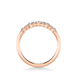 Artcarved Bridal Mounted with Side Stones Contemporary Diamond Anniversary Band 14K Rose Gold