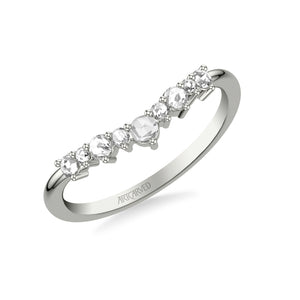 Artcarved Bridal Mounted with Side Stones Contemporary Diamond Anniversary Band 14K White Gold