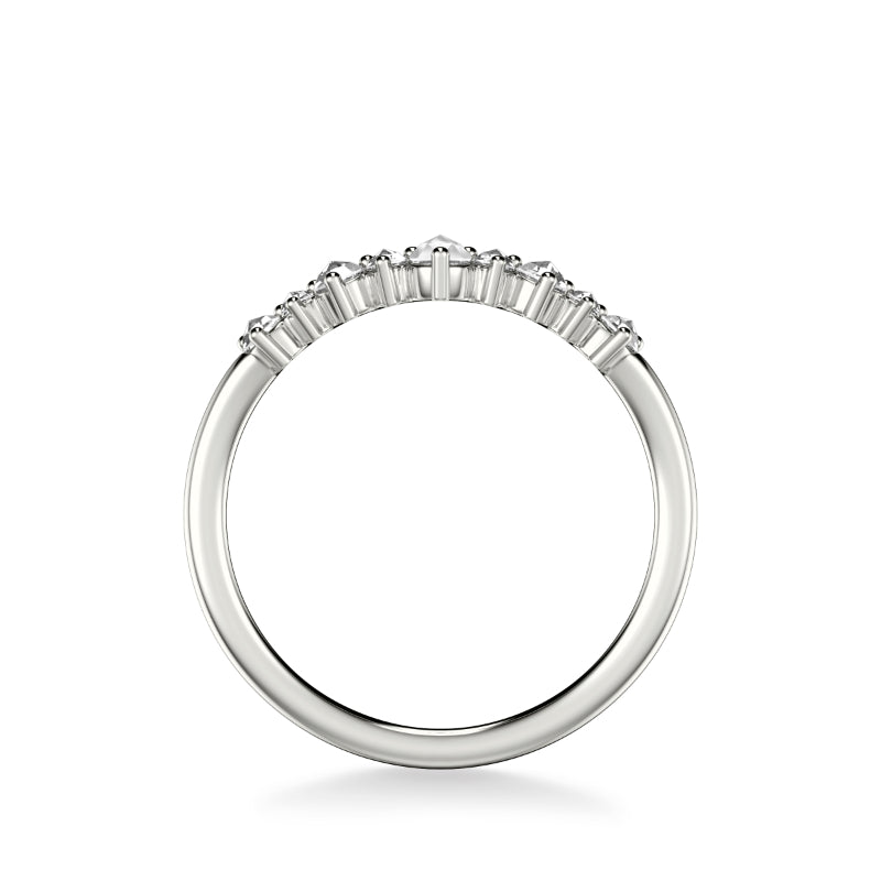 Artcarved Bridal Mounted with Side Stones Contemporary Diamond Anniversary Band 14K White Gold