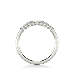 Artcarved Bridal Mounted with Side Stones Contemporary Diamond Anniversary Band 14K White Gold