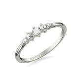 Artcarved Bridal Mounted with Side Stones Contemporary Diamond Anniversary Band 14K White Gold