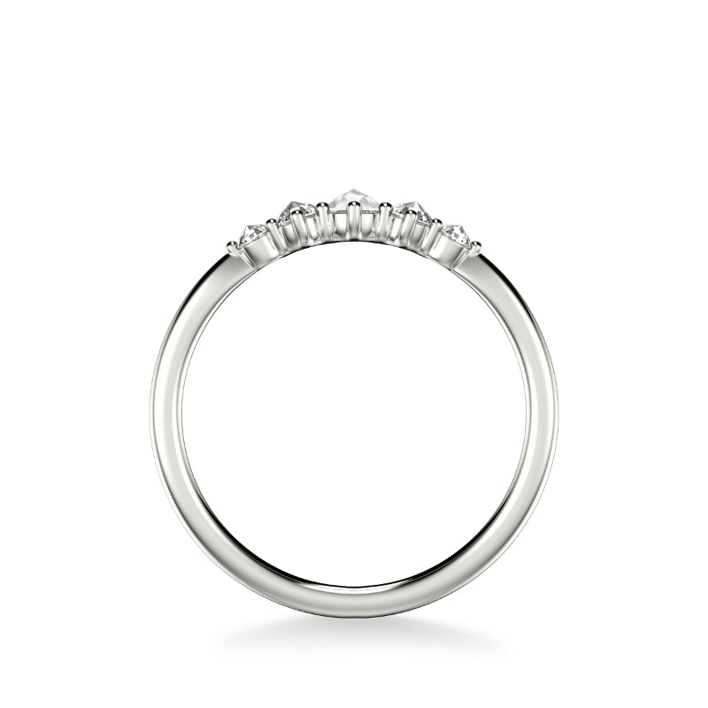 Artcarved Bridal Mounted with Side Stones Contemporary Diamond Anniversary Band 14K White Gold