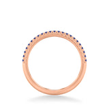 Artcarved Bridal Mounted with Side Stones Classic Anniversary Band 14K Rose Gold & Blue Sapphire