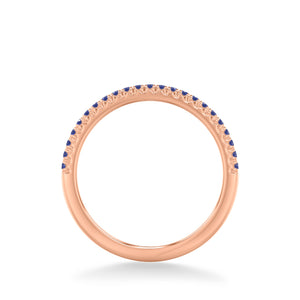 Artcarved Bridal Mounted with Side Stones Classic Anniversary Band 14K Rose Gold & Blue Sapphire