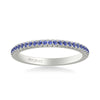 Artcarved Bridal Mounted with Side Stones Classic Anniversary Band 18K White Gold & Blue Sapphire