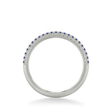 Artcarved Bridal Mounted with Side Stones Classic Anniversary Band 14K White Gold & Blue Sapphire