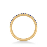 Artcarved Bridal Mounted with Side Stones Classic Anniversary Band 14K Yellow Gold & Blue Sapphire