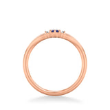 Artcarved Bridal Mounted with Side Stones Contemporary Anniversary Band 14K Rose Gold & Blue Sapphire