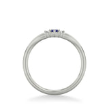 Artcarved Bridal Mounted with Side Stones Contemporary Anniversary Band 14K White Gold & Blue Sapphire