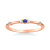 Artcarved Bridal Mounted with Side Stones Classic Anniversary Band 18K Rose Gold & Blue Sapphire