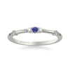 Artcarved Bridal Mounted with Side Stones Classic Anniversary Band 18K White Gold & Blue Sapphire