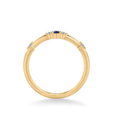 Artcarved Bridal Mounted with Side Stones Classic Anniversary Band 14K Yellow Gold & Blue Sapphire