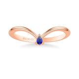 Artcarved Bridal Mounted with Side Stones Contemporary Anniversary Band 14K Rose Gold & Blue Sapphire