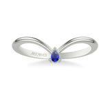 Artcarved Bridal Mounted with Side Stones Contemporary Anniversary Band 14K White Gold & Blue Sapphire