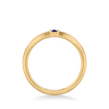 Artcarved Bridal Mounted with Side Stones Contemporary Anniversary Band 14K Yellow Gold & Blue Sapphire