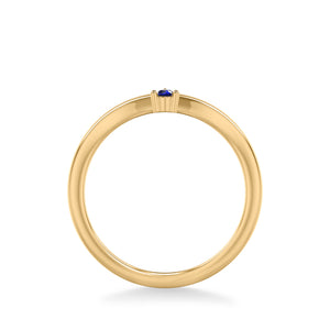 Artcarved Bridal Mounted with Side Stones Contemporary Anniversary Band 14K Yellow Gold & Blue Sapphire