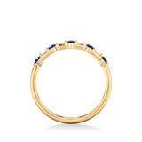 Artcarved Bridal Mounted with Side Stones Classic Anniversary Band 14K Yellow Gold & Blue Sapphire