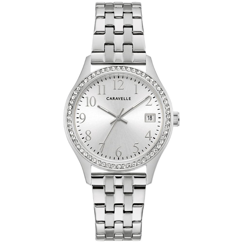 Caravelle Classic Crystal Ladies Watch Stainless Steel