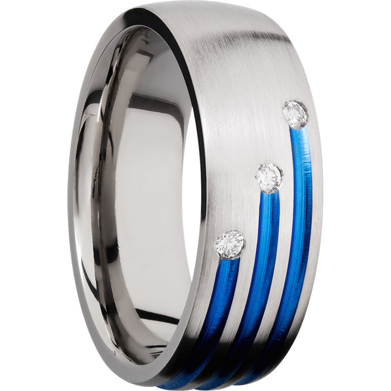 Lashbrook Titanium Diamond 8mm Men's Wedding Band