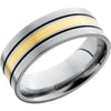 Lashbrook White & Yellow Titanium 8mm Men's Wedding Band