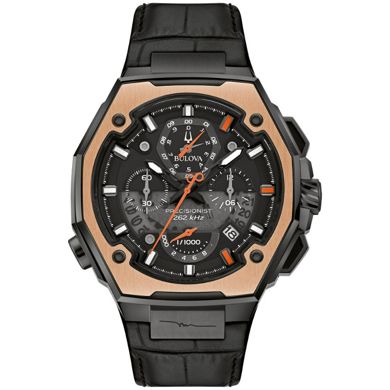Bulova X Marc Anthony Mens Stainless Steel and 18 Karat Rose Gold