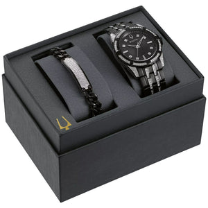 Bulova Box Set BUL Crystal Mens Stainless Steel