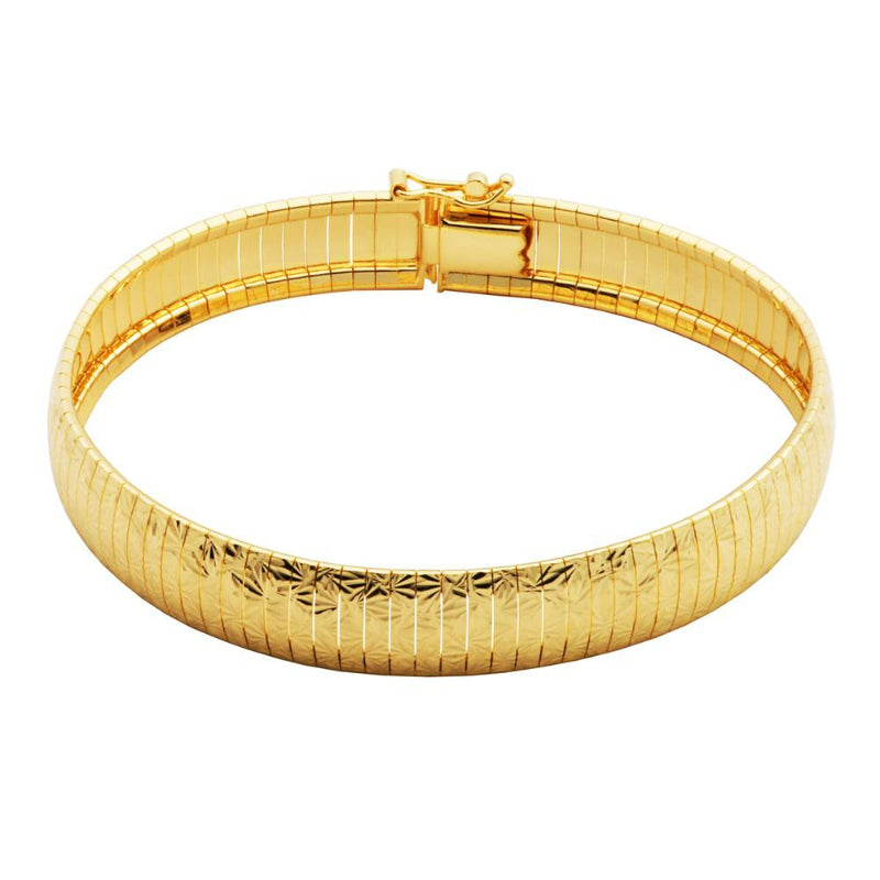 Charles Garnier 1 Karat gold bracelet with diamond cut width 1mm and length 7.5''