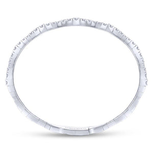 Gabriel & Co. 14k White Gold Demure Diamond Bangle Bracelet