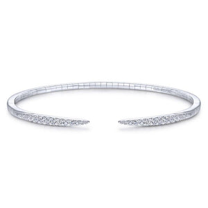 Gabriel & Co. 14k White Gold Demure Diamond Bangle Bracelet