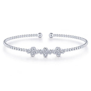 Gabriel & Co. 14k White Gold Bujukan Diamond Bangle Bracelet