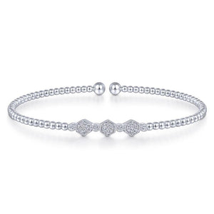 Gabriel & Co. 14k White Gold Bujukan Diamond Bangle Bracelet