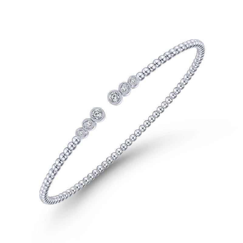 Gabriel & Co. 14k White Gold Bujukan Diamond Bangle Bracelet