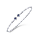 Gabriel & Co. 14k White Gold Bujukan Gemstone & Diamond Bangle Bracelet