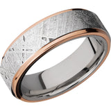 Lashbrook Rose & White Cobalt Chrome Meteorite 7mm Men's Wedding Band