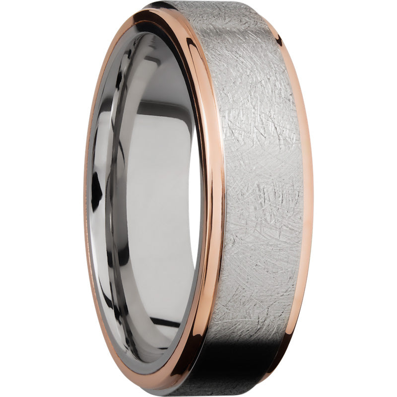 Lashbrook Rose & White Cobalt Chrome 7mm Men's Wedding Band